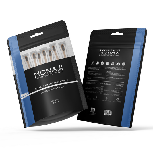 Monaji Prepasted Toothbrush- Bamboo Wood| Pack of 10