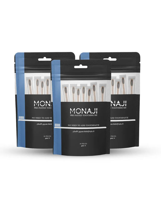 Smile Squad 3 packs of Monaji Prepasted Bamboo Brushes| 30 brushes